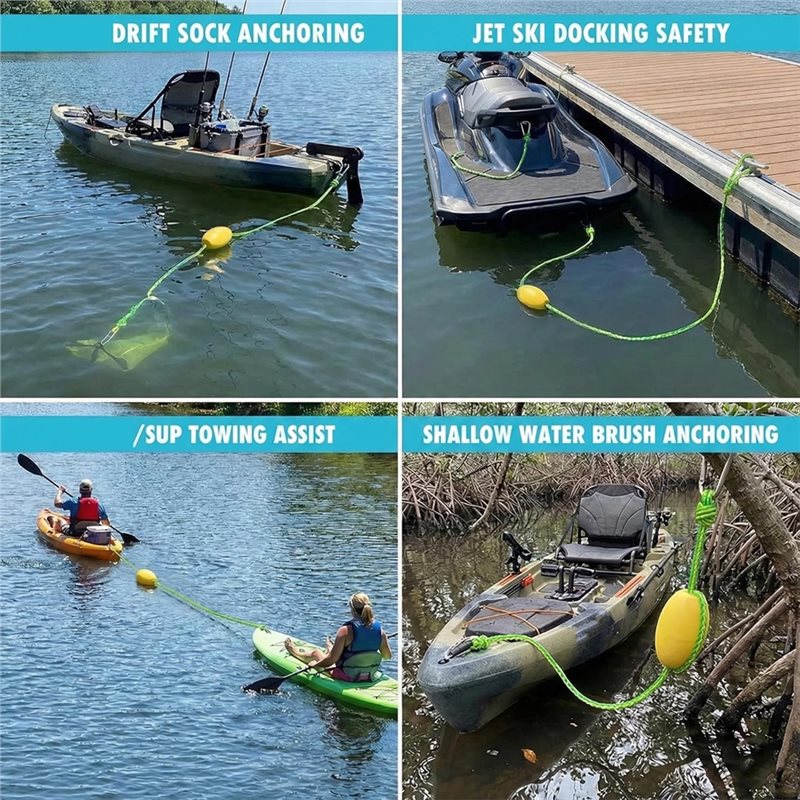 Fishing Kayak Anchor - X08A Drift-Sock-Ankerleine 20FT, Kajak-Abschleppleine, für Fischerboote,
